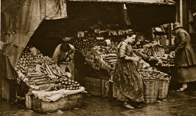 A Greengrocer of the Commercial Road, East End of London by English Photographer